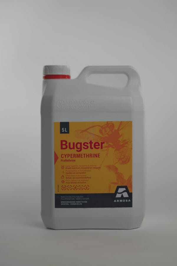 bugster ec (BE-REG-00191) 5 liter cypermetrhin prallethrin insecticide vliegende kruipende insecten nawerking